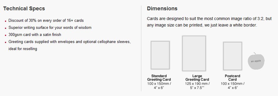 Greeting cards specs on Redbubble